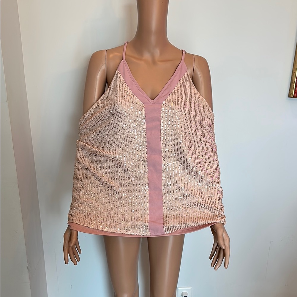 Pink Sequin Women's Top
